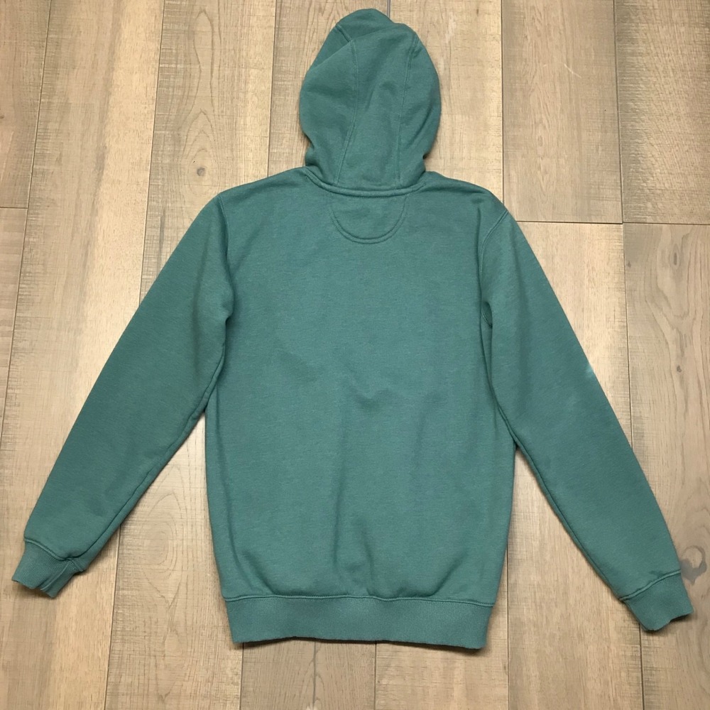Carhartt Hoodie Sweatshirt Mens Sz S Green Rain Defender Loose Fit Logo Graphic - Picture 2 of 8